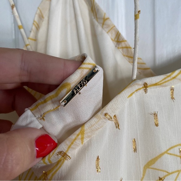 NWOT Alexis Asia Yellow Floral Ruffle Halter Mini Dress in Golden Palms Small - Picture 7 of 10